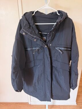 FP Movement by Free People Black Hooded Rain Jacket